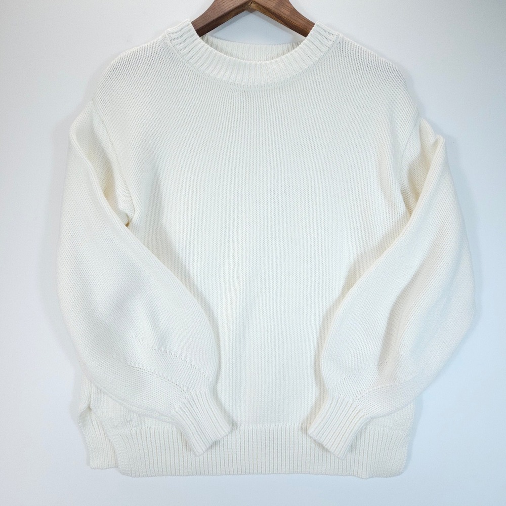 Jessica Simpson Sweater Womens Small Cream Streetwear Balloon Sleeve ST21832